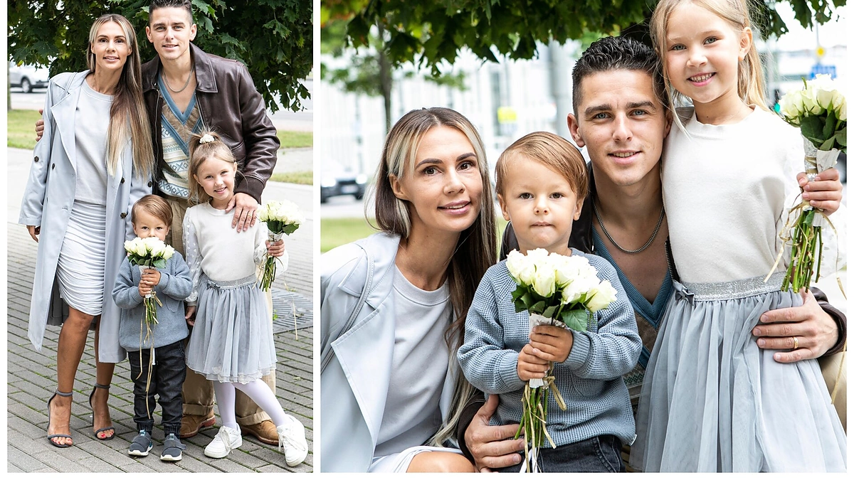 Donatas ir Veronika Montvydai su pirmoke dukra Adele ir sūnumi Kajumi / Pauliaus Peleckio „ŽMONĖS Foto“ nuotr.