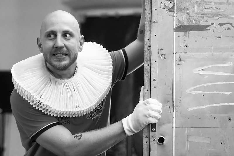 Akimirka iš spektaklio „Vaidina Marius Repšys“ repeticijos/ D. Matvejevo nuotr.