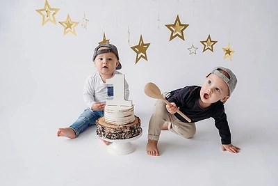 McCall Maynor Dulkys ir Deividas Dulkys atšventė dvynių Leo ir Kai pirmąjį gimtadienį / Asmeninio archyvo nuotr.