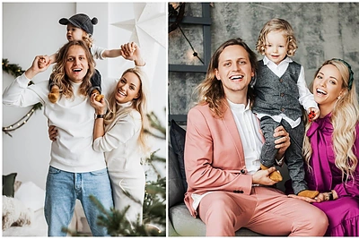 Anžela ir Žygimantas Gečai surengė šventinę fotosesiją: „Šiuo keistu laiku svarbu nepamesti šeimos“