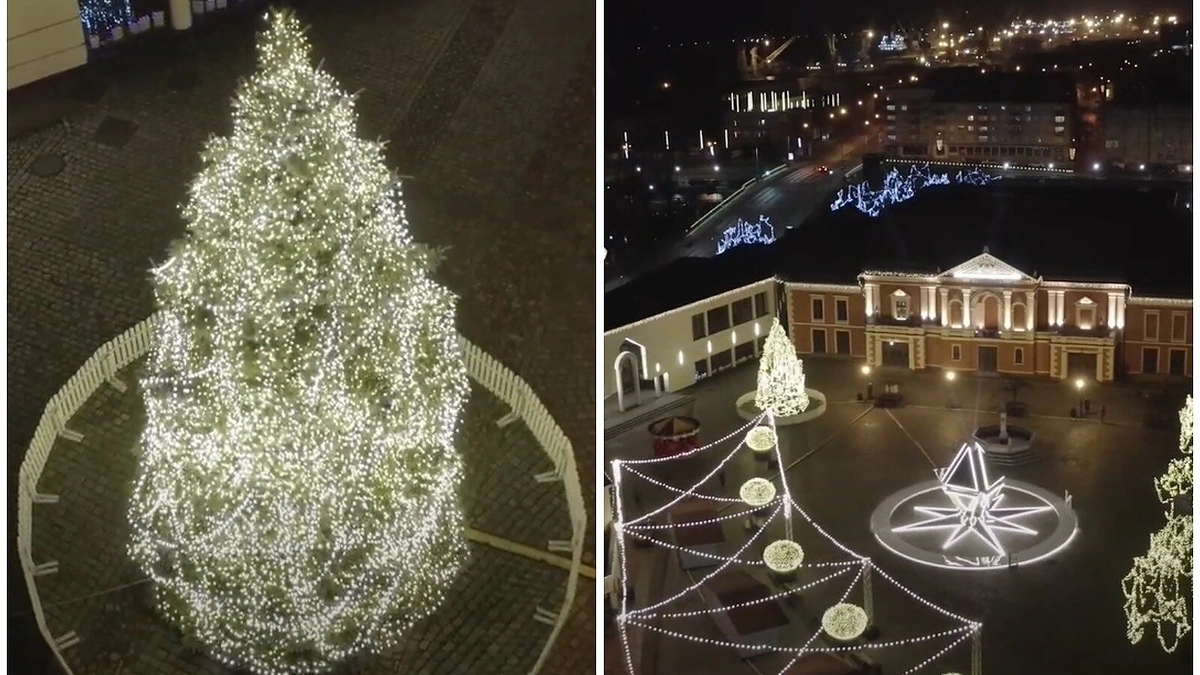 Klaipėdoje įžiebta kalėdinė eglutė