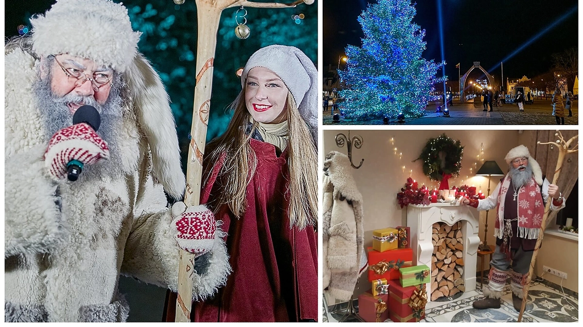 Senelis Kalėda Rokiškyje įžiebė eglutę / Sigito Daščioro nuotr.