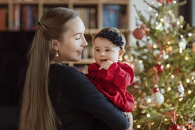 Medeinos ir Liudviko Andriulių šeima įsiamžino kalėdinėje fotosesijoje / Akvilės Razauskienės nuotr.