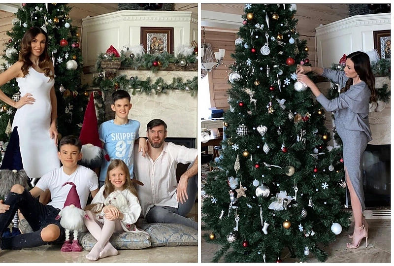 Tatjana ir Kšištofas Lavrinovičiai su vaikais