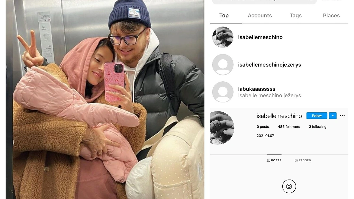 Karolina Meschino ir Dominykas Ježerys-OG Version su dukrele Isabelle