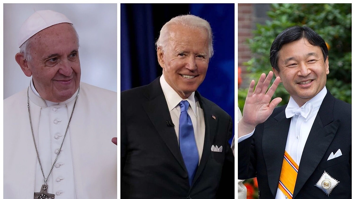 Popiežius Pranciškus, Joe Bidenas, Japonijos imperatorius Naruhito / „Scanpix“ nuotr.