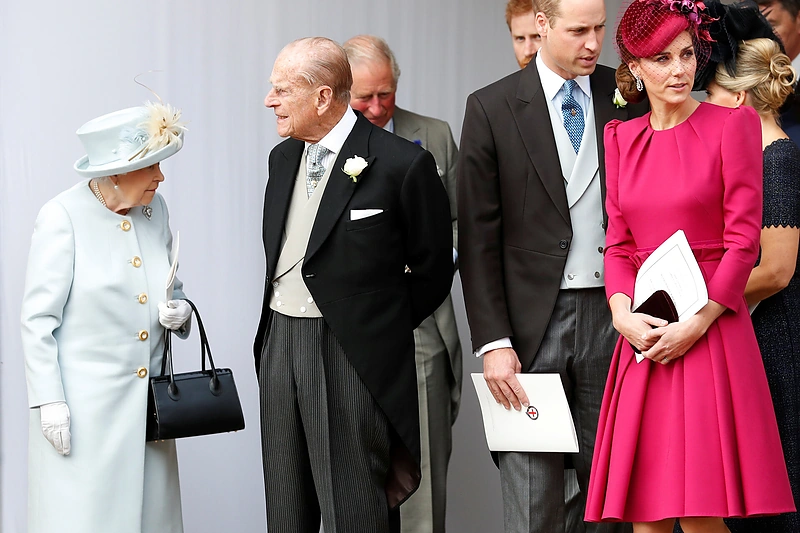 Karalienė Elizabeth II, princas Philipas, princas Williamas ir Kembridžo hercogienė Catherine