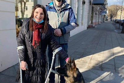 Ajana Lolat su vokiečių avigane Mulan / Teodoro Biliūno nuotr.