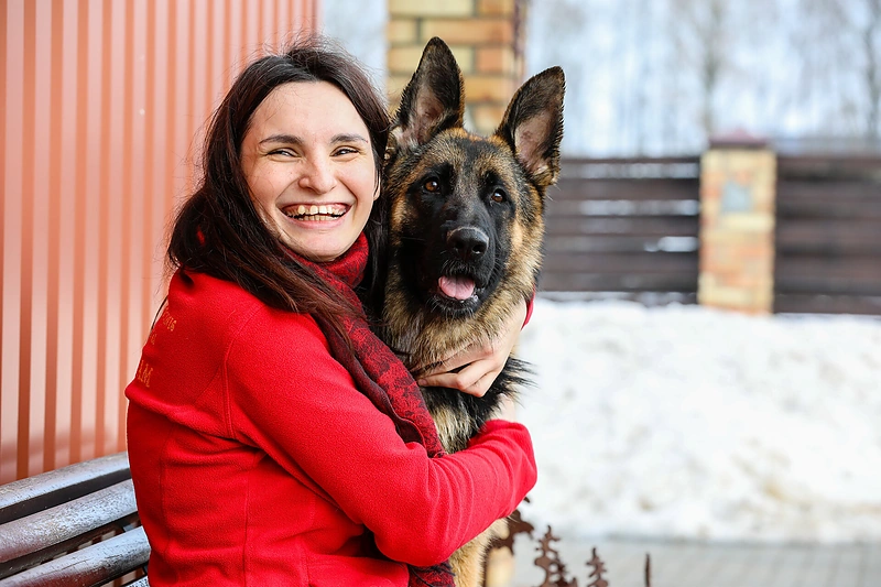 Ajana Lolat su vokiečių avigane Mulan / Teodoro Biliūno nuotr.