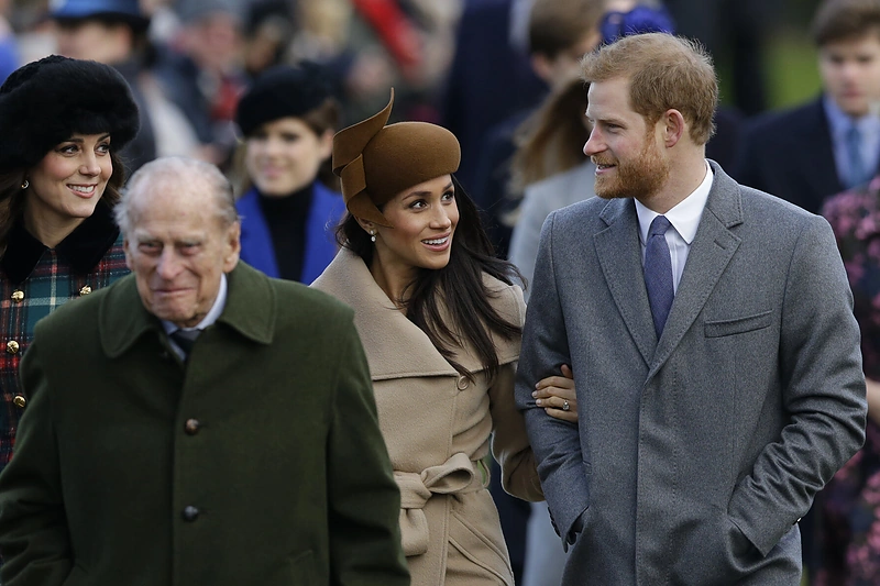 Kate Middleton, princas Philipas, princas Harry, Meghan Markle / „Scanpix“ nuotr.