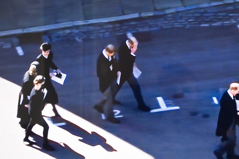 Pasibaigus princo Philipo laidotuvėms, princai Harry ir Williamas ėjo drauge. Kembridžo hercogienė Catherine atsitraukė suteikdama broliams privatumo