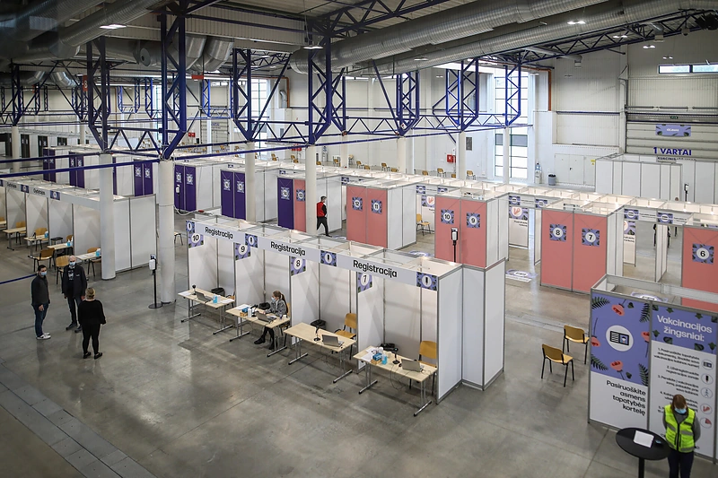Vakcinavimo centras „Litexpo“ parodų rūmuose Vilniuje / Irmanto Gelūno nuotr.