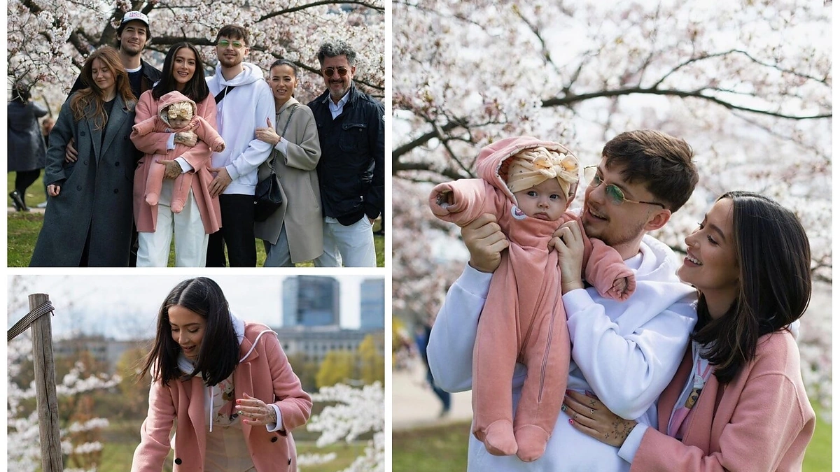 Karolina Meschino su sužadėtiniu Dominyku Ježeriu-OG Version, dukrele Isabelle ir visa savo šeima – tėvais Antonio ir Asta Meschino, broliu Antonio Meschino ir jo drauge / Aistės Kirsnytės nuotr.