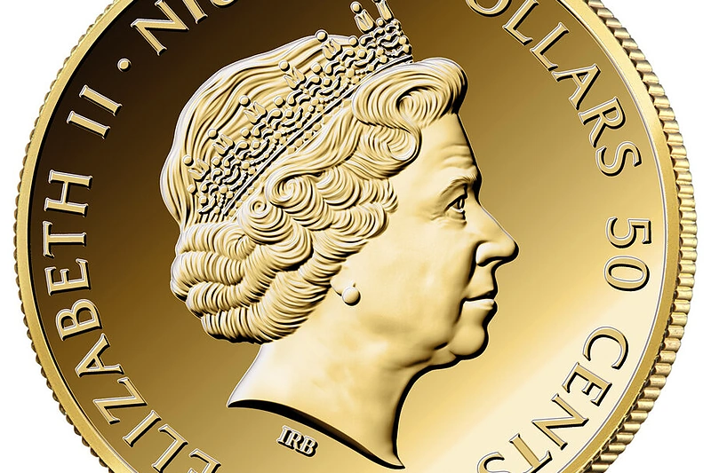 Proginės Niujė salos monetos reverse – Didžiosios Britanijos karalienė