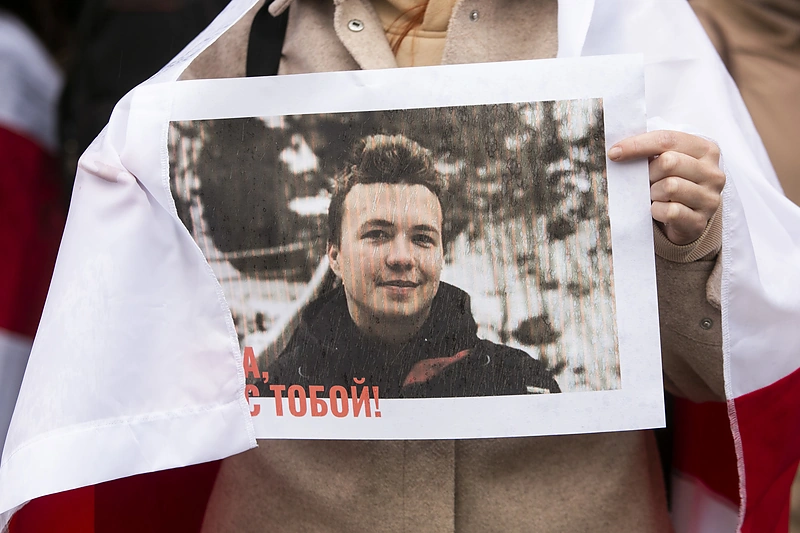 Protestas prie Baltarusijos ambasados Vilniuje / Valdo Kopūsto / 15min nuotr.