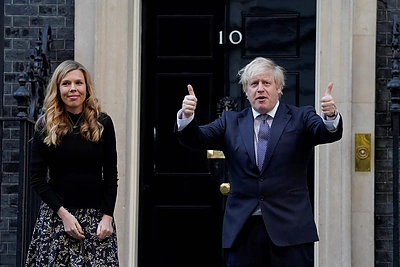 Borisas Johnsonas ir Carrie Symonds / Scanpix nuotr.