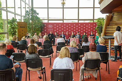 Spektaklio „Sarsuela“ spaudos konferencija / Martyno Aleksos nuotr.