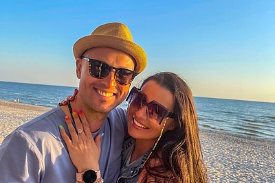 Algirdas Radzevičius su žmona Milisandra / Asmeninio albumo nuotr.