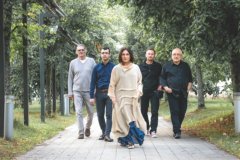Neda Malūnavičiūtė su Olegu Ditkovskiu, Richardu Baniu, Andriumi Afinogenovu ir Vytautu Labučiu / Asmeninio archyvo nuotr.