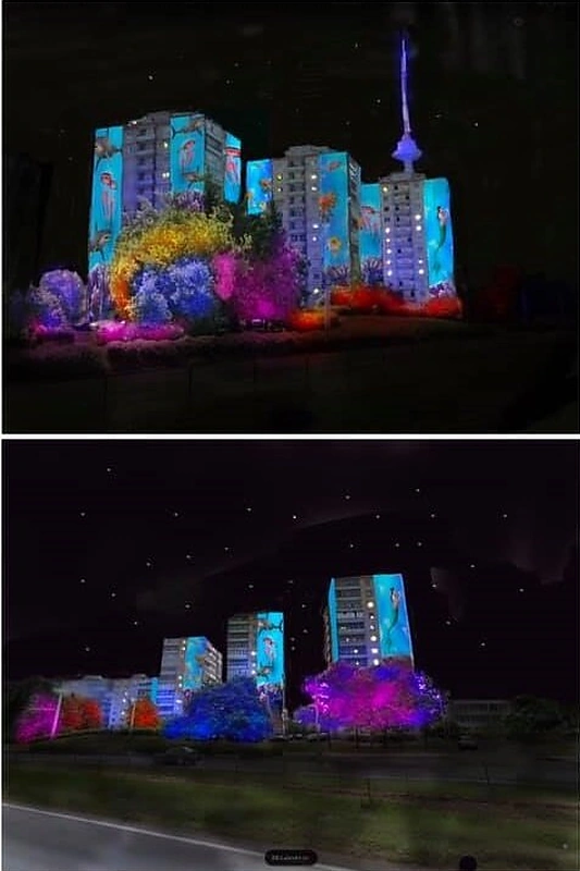 Marlos Singer „Koralų akvariumas“ naktį (eskizas)