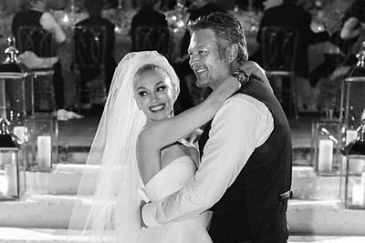 Gwen Stefani ir Blake'o Sheltono vestuvių akimirka / Socialinių tinklų nuotr.