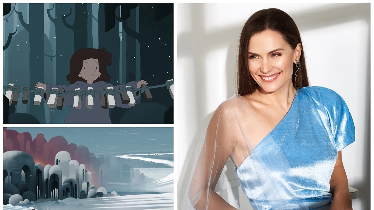 Jurga Šeduikytė ir animacinio filmo „Mora Mora“ kadrai / Karolinos Vaitonytės ir „Meno avilys“ nuotr.