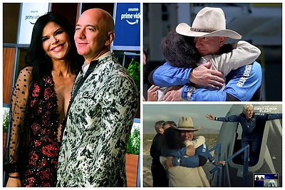 Sugrįžusio iš kosmoso J.Bezoso išskėstomis rankomis laukė mylimoji: milijardierius skyrė jautrius žodžius