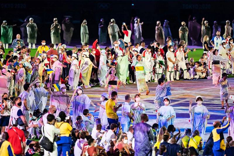 Tokijo olimpinių žaidynių uždarymo ceremonijos akimirka / Vytauto Dranginio nuotr.