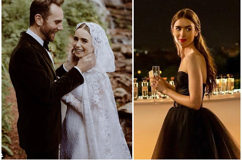 Ištekėjo „Emily in Paris“ žvaigždė Lily Collins: pasidalijo slaptų vestuvių nuotraukomis