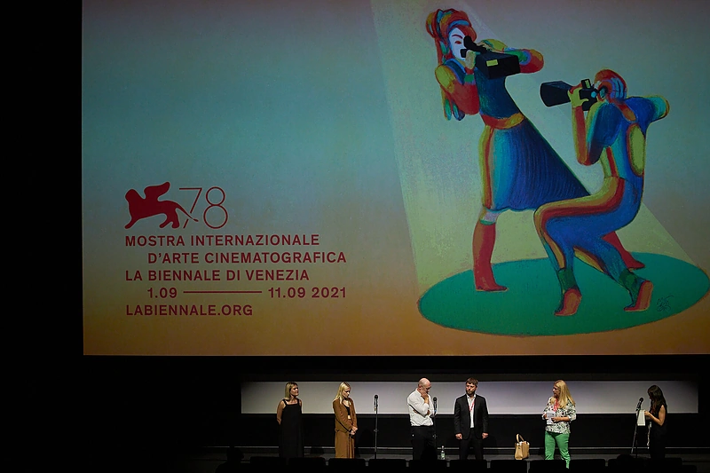 Filmo „Piligrimai“ premjeros akimirka Venecijos kino festivalyje / Audriaus Solomino nuotr.