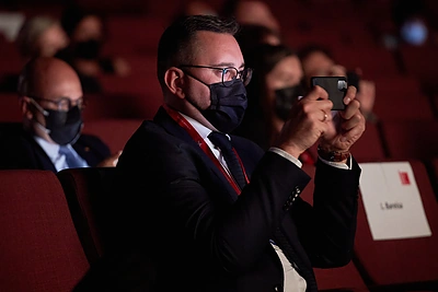Filmo „Piligrimai“ premjeros akimirka Venecijos kino festivalyje / Audriaus Solomino nuotr.