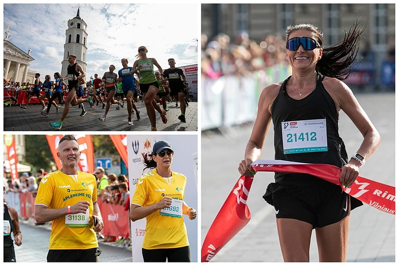Vilniaus maratone – šimtai bėgikų: 10 km trasą pirmoji įveikė D.Lobačevskė, jėgas išbandė ir R.Kaukėnas