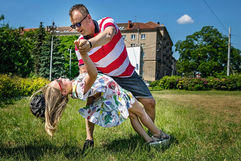Saulius Urbonavičius-Samas su dukra / Vido Černiausko nuotr.