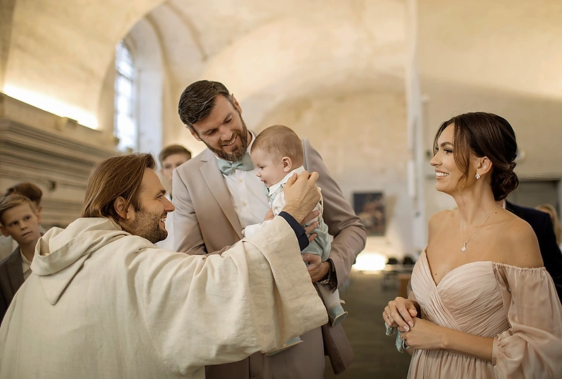 Tatjana ir Kšištofas Lavrinovičiai pakrikštijo sūnų Kristianą / Akvilės Razauskienės nuotr.