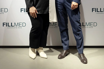 Dermatologė, mokslinė „Filmmed“ direktorė Ferial Fanian ir plastinės bei rekonstrukcinės chirurgijos gydytojas Luciano Lanfranchi / Mindaugo Ažušilio nuotr.