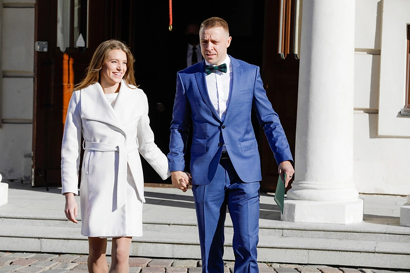 Žalgirio“ vadovas Paulius Motiejūnas ir gimnastė Karolina Sklenytė / Teodoro Biliūno nuotr.