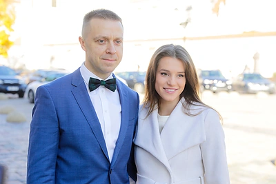 Žalgirio“ vadovas Paulius Motiejūnas ir gimnastė Karolina Sklenytė / Teodoro Biliūno nuotr.