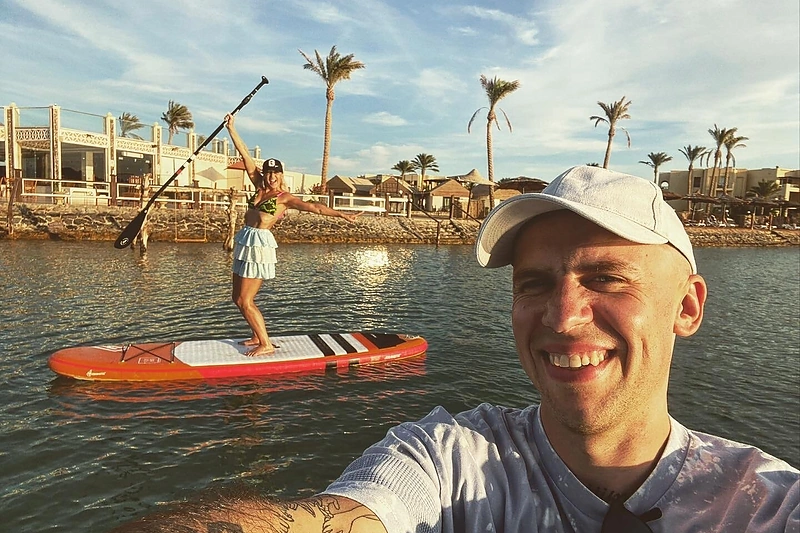 Indrė Stonkuvienė ir Vidas Bareikis Egipte / Asmeninio albumo nuotr.