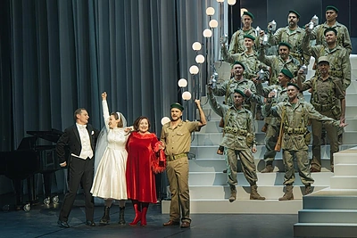 Spektaklio „Pulko duktė“ akimirka / Martyno Aleksos nuotr.