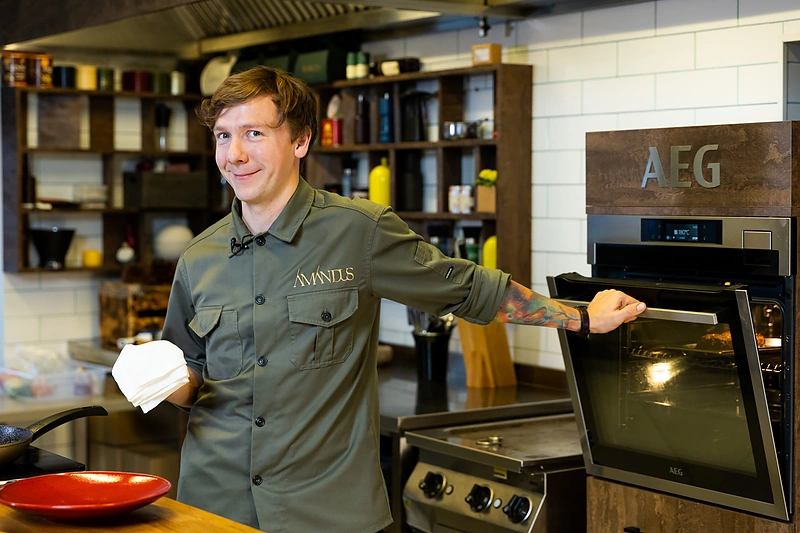 Praspaliausko receptų filmavimas “Amandus” restorane / Gretos Skaraitienės / BNS nuotr.