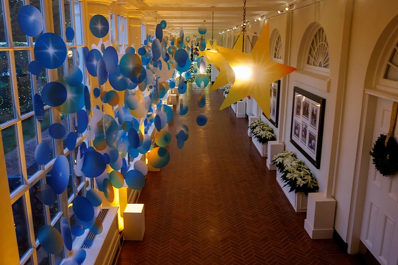 Baltieji rūmai papuošti Kalėdoms / Scanpix nuotr.