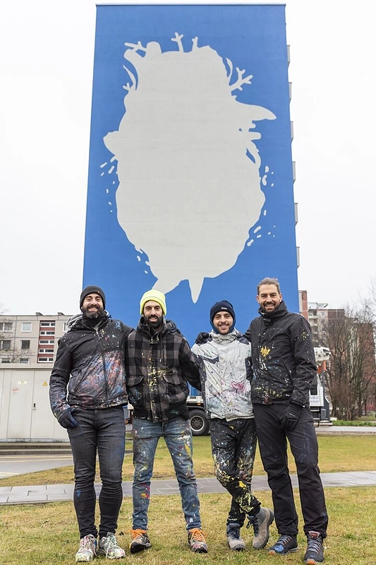 „Boa Mistura“ komanda ir jų freska „Vandenynų širdies plakimas“ / Daliaus Pacevičiaus nuotr.