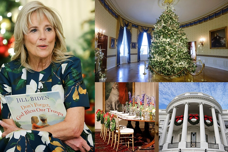 Jill Biden pravėrė Kalėdoms išpuoštų Baltųjų rūmų duris: nustebino daugybė jautrių detalių