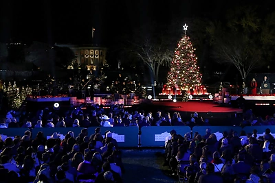 Baltųjų rūmų kalėdinės eglės įžiebimo akimirka / Scanpix nuotr.