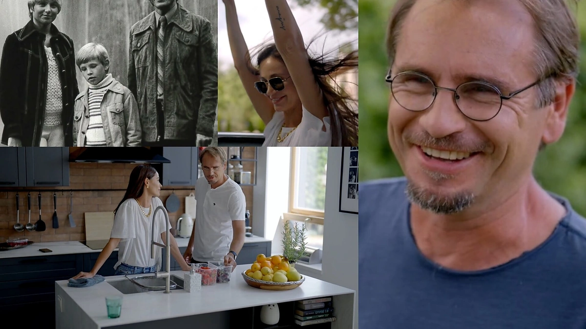 Marijonas Mikutavičius su šeima / Filmo „Vienas iš 3 milijonų“ kadrai