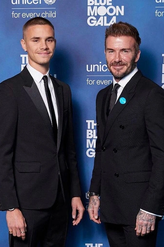 Davidas Beckhamas su sūnumi Romeo / Socialinių tinklų nuotr.