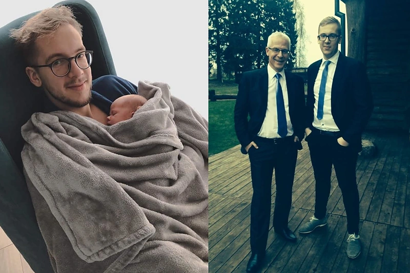 Linas Vaitkevičius su sūnumi, Lino tėtis Gintautas Vaitkevičius / Asmeninio albumo nuotr.
