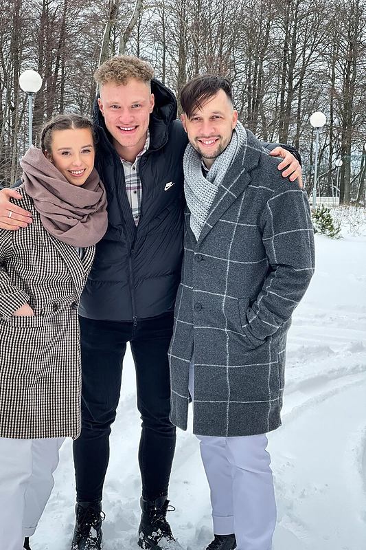 Gabrielė Nausėdaitė, Justinas Mejeris ir Simas Buziliauskas / Agnės Būdvytytės nuotr.