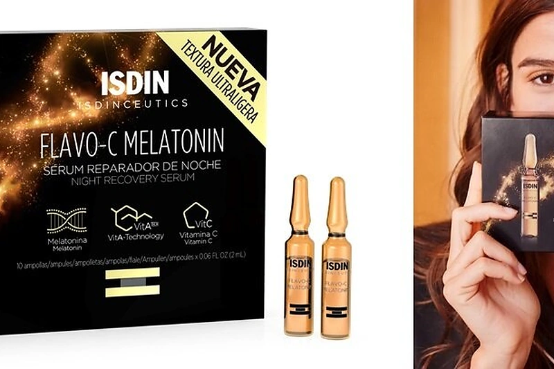 ISDIN FLAVO-C MELATONIN odą regeneruojančias naktines ampules