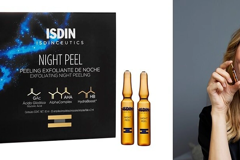 ISDIN NIGHT PEEL švelnus rūgštinis veido šveitiklis ampulėse